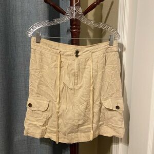 Croft & Barrow Women's Linen Blend Cargo Mini Skirt Under Shorts Liner Size 6